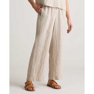 NWT Quince 100% European Linen Wide Leg Pants in Flax